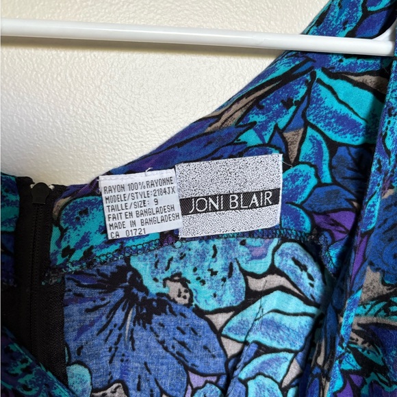 Vintage 90s Joni Blair Rayon Floral Sheath Sundress size 9 - Picture 4 of 4